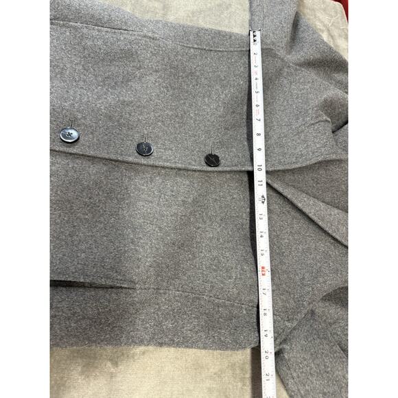 Banana Republic Wool Blend Double-Face Top Coat S Dark Heather Gray Unlined - Picture 8 of 12